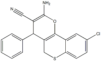 2-Amino-4-[phenyl]-9-chloro-4H,5H-[1]benzothiopyrano[4,3-b]pyran-3-carbonitrile Struktur