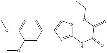 2-[[4-(3,4-Dimethoxyphenyl)thiazol-2-yl]amino]-2-oxoacetic acid ethyl ester Struktur