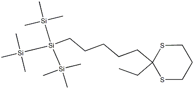 2-Ethyl-2-[5-[tris(trimethylsilyl)silyl]pentyl]-1,3-dithiane Struktur