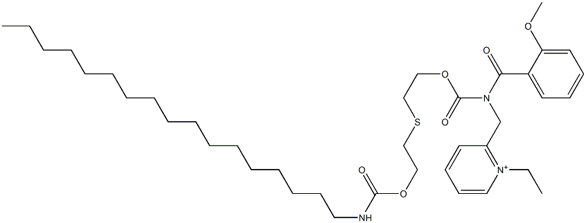 1-Ethyl-2-[N-(2-methoxybenzoyl)-N-[2-[2-(heptadecylcarbamoyloxy)ethylthio]ethoxycarbonyl]aminomethyl]pyridinium Struktur