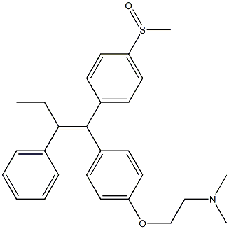 (E)-1-[4-[2-(ジメチルアミノ)エトキシ]フェニル]-1-(4-(メチルスルフィニル)フェニル)-2-フェニル-1-ブテン 化學(xué)構(gòu)造式