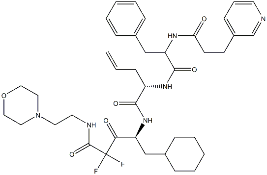 (4S)-4-[[(2S)-2-[2-[3-(3-Pyridinyl)propanoyl]amino-3-phenylpropanoylamino]-4-pentenoyl]amino]-5-cyclohexyl-2,2-difluoro-3-oxo-N-(2-morpholinoethyl)pentanamide Struktur