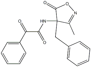 3-Methyl-4-benzyl-4-[(1,2-dioxo-2-phenylethyl)amino]isoxazol-5(4H)-one Struktur