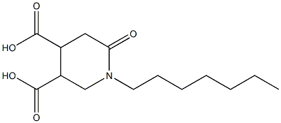 1-Heptyl-6-oxo-3,4-piperidinedicarboxylic acid Struktur