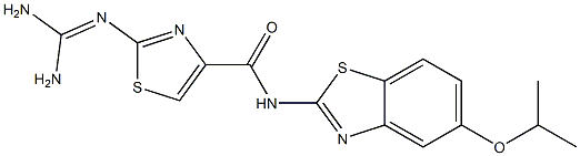 2-(Diaminomethyleneamino)-N-(5-isopropyloxy-2-benzothiazolyl)thiazole-4-carboxamide Struktur