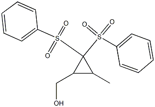 3-Methyl-2,2-bis(phenylsulfonyl)cyclopropanemethanol Struktur