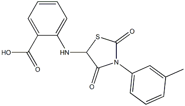 2-((3-(3-METHYLPHENYL)-2,4-DIOXO-1,3-THIAZOLIDIN-5-YL)AMINO)BENZOIC ACID Struktur