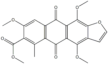 5,10-Dihydro-4,8,11-trimethoxy-6-methyl-5,10-dioxo-anthra[2,3-b]furan-7-carboxylic Acid Methyl Ester Structure