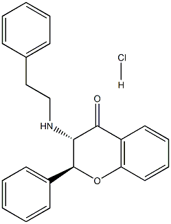 (2S,3S)-3-(phenethylamino)-2-phenyl-2,3-dihydro-4H-chromen-4-one hydrochloride Structure