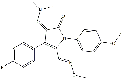 4-[(dimethylamino)methylene]-3-(4-fluorophenyl)-1-(4-methoxyphenyl)-5-oxo-4,5-dihydro-1H-pyrrole-2-carbaldehyde O-methyloxime Struktur