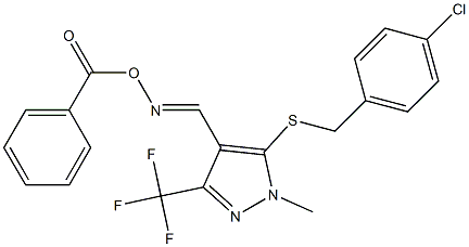 N-(benzoyloxy)-N-{[5-[(4-chlorobenzyl)sulfanyl]-1-methyl-3-(trifluoromethyl)-1H-pyrazol-4-yl]methylene}amine Struktur