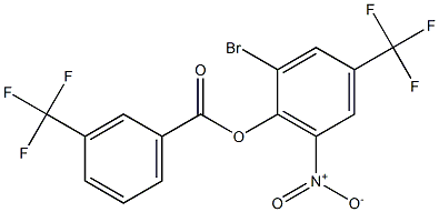2-bromo-6-nitro-4-(trifluoromethyl)phenyl 3-(trifluoromethyl)benzoate Struktur