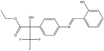 ethyl 3,3,3-trifluoro-2-hydroxy-2-{4-[(2-hydroxybenzylidene)amino]phenyl}propanoate Struktur