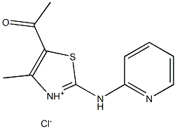 5-acetyl-4-methyl-2-(2-pyridinylamino)-1,3-thiazol-3-ium chloride Struktur