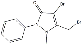 4-bromo-5-(bromomethyl)-1-methyl-2-phenyl-1,2-dihydro-3H-pyrazol-3-one Struktur