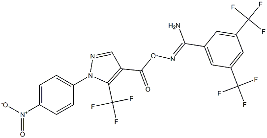 O1-{[1-(4-nitrophenyl)-5-(trifluoromethyl)-1H-pyrazol-4-yl]carbonyl}-3,5-di(trifluoromethyl)benzene-1-carbohydroximamide Struktur