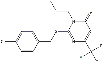 2-[(4-chlorobenzyl)sulfanyl]-3-propyl-6-(trifluoromethyl)-4(3H)-pyrimidinone Struktur