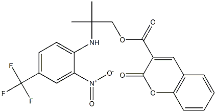 2-methyl-2-[2-nitro-4-(trifluoromethyl)anilino]propyl 2-oxo-2H-chromene-3-carboxylate Struktur