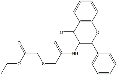 ethyl 2-({2-oxo-2-[(4-oxo-2-phenyl-4H-chromen-3-yl)amino]ethyl}thio)acetate Struktur