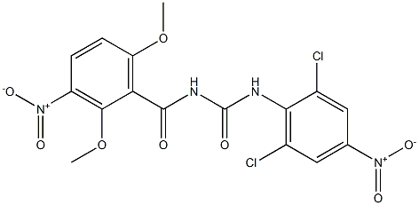 N-(2,6-dichloro-4-nitrophenyl)-N'-(2,6-dimethoxy-3-nitrobenzoyl)urea Struktur