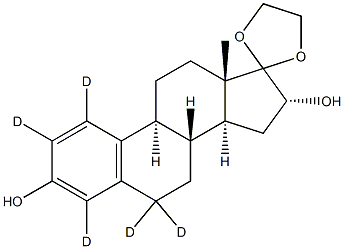 17,17-Ethylenedioxy-1,3,5(10)-estratriene-3,16a-diol-d5 Struktur