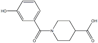 1-(3-hydroxybenzoyl)piperidine-4-carboxylic acid Struktur