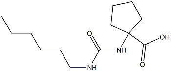 1-[(hexylcarbamoyl)amino]cyclopentane-1-carboxylic acid Struktur