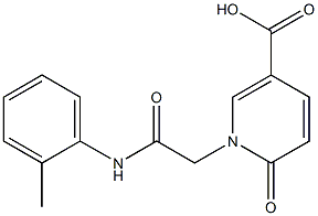 1-{[(2-methylphenyl)carbamoyl]methyl}-6-oxo-1,6-dihydropyridine-3-carboxylic acid Struktur