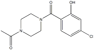 1-{4-[(4-chloro-2-hydroxyphenyl)carbonyl]piperazin-1-yl}ethan-1-one Struktur
