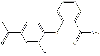2-(4-acetyl-2-fluorophenoxy)benzamide Struktur