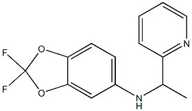 2,2-difluoro-N-[1-(pyridin-2-yl)ethyl]-2H-1,3-benzodioxol-5-amine Struktur