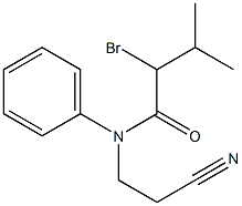 2-bromo-N-(2-cyanoethyl)-3-methyl-N-phenylbutanamide Struktur