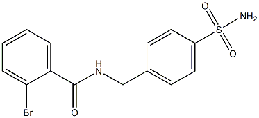 2-bromo-N-[(4-sulfamoylphenyl)methyl]benzamide Structure