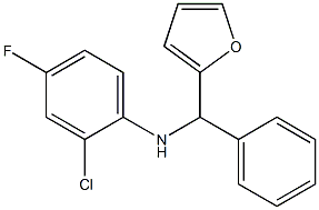 2-chloro-4-fluoro-N-[furan-2-yl(phenyl)methyl]aniline Struktur