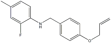 2-fluoro-4-methyl-N-{[4-(prop-2-en-1-yloxy)phenyl]methyl}aniline Struktur