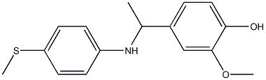 2-methoxy-4-(1-{[4-(methylsulfanyl)phenyl]amino}ethyl)phenol Struktur