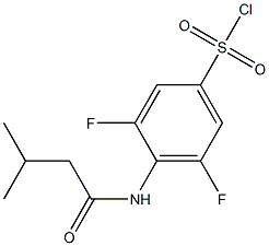 3,5-difluoro-4-(3-methylbutanamido)benzene-1-sulfonyl chloride Struktur