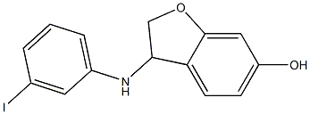 3-[(3-iodophenyl)amino]-2,3-dihydro-1-benzofuran-6-ol Struktur