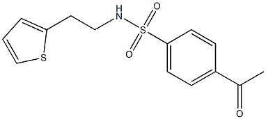 4-acetyl-N-[2-(thiophen-2-yl)ethyl]benzene-1-sulfonamide Struktur