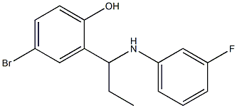 4-bromo-2-{1-[(3-fluorophenyl)amino]propyl}phenol Struktur
