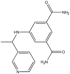 5-{[1-(pyridin-3-yl)ethyl]amino}benzene-1,3-dicarboxamide Struktur