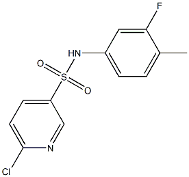 6-chloro-N-(3-fluoro-4-methylphenyl)pyridine-3-sulfonamide Structure