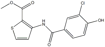 methyl 3-[(3-chloro-4-hydroxybenzene)amido]thiophene-2-carboxylate Struktur