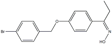 N-(1-{4-[(4-bromophenyl)methoxy]phenyl}propylidene)hydroxylamine Struktur