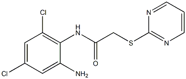N-(2-amino-4,6-dichlorophenyl)-2-(pyrimidin-2-ylsulfanyl)acetamide Struktur
