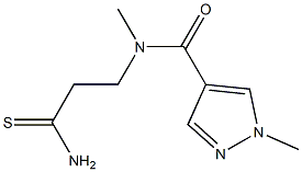 N-(2-carbamothioylethyl)-N,1-dimethyl-1H-pyrazole-4-carboxamide Struktur