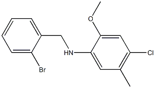N-[(2-bromophenyl)methyl]-4-chloro-2-methoxy-5-methylaniline Struktur