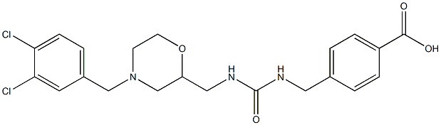 4-{3-[4-(3,4-Dichloro-benzyl)-morpholin-2-ylmethyl]-ureidomethyl}-benzoic acid Structure