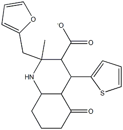 tetrahydro-2-furanylmethyl 2-methyl-5-oxo-4-(2-thienyl)-1,4,5,6,7,8-hexahydro-3-quinolinecarboxylate Struktur