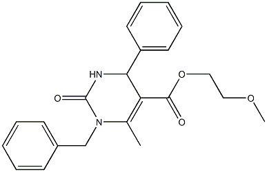 2-(methyloxy)ethyl 6-methyl-2-oxo-4-phenyl-1-(phenylmethyl)-1,2,3,4-tetrahydropyrimidine-5-carboxylate Struktur